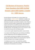 C16 Business of Insurance -Practice  Exam Questions And 100&percnt; Verified  Answers Latest 2026 Update &vert; Graded  A&plus; &vert; 100&percnt; Success
