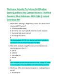 Electronic Security Technician Certification  Exam Questions And Correct Answers &lpar;Verified  Answers&rpar; Plus Rationales 2026 Q&A &vert; Instant  Download Pdf Electronic Security Technician Certification  Exam Questions And Correct Answers &lpar;Verified  Answers&rpar; Plus