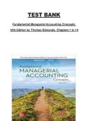 Fundamental Managerial Accounting Concepts &lpar;Chapters 1&ndash;14&rpar;&comma; 10th Edition &mdash; Test Bank&comma; Thomas Edmonds&comma; Complete Course Material
