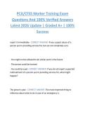 PCA&sol;CFSS Worker Training Exam  Questions And 100&percnt; Verified Answers  Latest 2026 Update &vert; Graded A&plus; &vert; 100&percnt;  Success