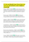 CT Life and Health Exam Terms State Law  ACTUAL QUESTIONS AND CORRECT  ANSWERS 