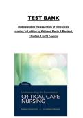 Understanding the Essentials of Critical Care Nursing &lpar;Chapters 1&ndash;29&rpar;&comma; 3rd Edition &mdash; Test Bank&comma; Kathleen Perrin & Macleod&comma; Complete Critical Care Coverage