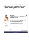 Comprehensive Case Study 22-Month-Old Toddler with Difficulty Making Friends and Suspected Autism Week 7 I human case analysis suspected autism spectrum disorder