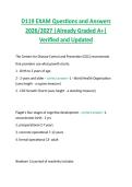 D119 EXAM Questions and Answers  2026&sol;2027 &vert;Already Graded A&plus;&vert;  Verified and Updated