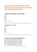 CHSPE Exam Test Questions and Correct Answers &ndash; Complete Study Guide