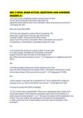 RBC 2 FINAL EXAM ACTUAL QUESTIONS AND ANSWERS GRADED A&plus;