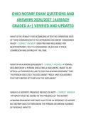 OHIO NOTARY EXAM QUESTIONS AND  ANSWERS 2026&sol;2027 &vert;ALREADY  GRADED A&plus;&vert; VERIFIED AND UPDATED 