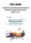 Transportation&colon; A Global Supply Chain Perspective &lpar;Chapters 1&ndash;13&rpar;&comma; 10th Edition &mdash; Test Bank&comma; Robert A&period; Novack & Gibson&comma; Complete Course Coverage