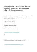 NURS 6700 Final Exam 2025&sol;2026 with Real  Questions and Answers Guaranteed Pass  &lpar;Score A&rpar;-Marquette University 