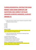 FLORIDA RESIDENTIAL CONTRACTOR EXAM NEWEST 2026 EXAM COMPLETE 100 QUESTIONS AND CORRECT DETAILED ANSWERS &lpar;VERIFIED ANSWERS&rpar; &vert;ALREADY GRADED A&plus;