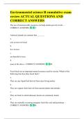Environmental science B cumulative exam  review ACTUAL QUESTIONS AND  CORRECT ANSWERS 