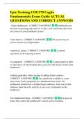 Epic Training COG170 Cogito  Fundamentals Exam Guide ACTUAL  QUESTIONS AND CORRECT ANSWERS 
