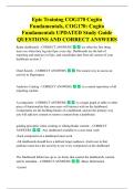 Epic Training COG170 Cogito  Fundamentals&comma; COG170&colon; Cogito  Fundamentals UPDATED Study Guide  QUESTIONS AND CORRECT ANSWERS 
