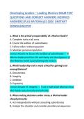 Developing Leaders &ndash; Building Effective Leadership Skills and Capacity