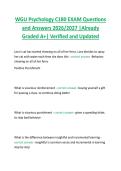 WGU Psychology C180 EXAM Questions  and Answers 2026&sol;2027 &vert;Already  Graded A&plus;&vert; Verified and Updated 