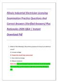Illinois Industrial Electrician Licensing Examination Practice Questions And Correct Answers &lpar;Verified Answers&rpar; Plus Rationales 2026 Q&A &vert; Instant Download Pdf