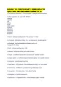 BIOLOGY 101 COMPREHENSIVE EXAM UPDATED QUESTIONS AND ANSWERS GUARANTEE A&plus;