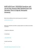 NURS 6032 Exam 1 2025&sol;2026 Questions with  Correct Key Answers Well Detailed Exam Fall  Semester &lpar;Sore A Original&rpar;-Marquette  University