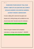 RASMUSSEN PHARM 20262027 FINAL EXAM  NEWEST COMPLETE 200 QUESTIONS AND CORRECT  DETAILED ANSWERS &lpar;100&percnt;VERIFIED ANSWERS&rpar;  &vert;ALREADY GRADED A&plus;&vert;BRAND NEW&excl;&excl; 