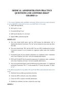 MEDICAL ADMINISTRATION PRACTICE QUESTIONS AND ANSWERS 2026&sol;27 GRADED A&plus;