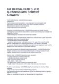 BIO 110 FINAL EXAM &lpar;U of R&rpar; QUESTIONS WITH CORRECT ANSWERS