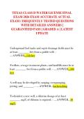 TEXAS CLASS D WATER LICENSE FINAL  EXAM 2026 EXAM ACCURATE ACTUAL  EXAM &sol; FREQUENTLY TESTED QUESTIONS  WITH DETAILED ANSWERS &vert;  GUARANTEED PASS &vert; GRADED A &vert; LATEST  UPDATE