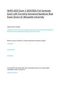 NURS 6032 Exam 3 2025&sol;2026 Fall Semester  Exam with Correctly Answered Questions Real  Exam &lpar;Score A&rpar;-Marquette University