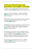 F100 Exam UPDATED Study Guide  QUESTIONS AND CORRECT ANSWERS 
