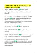 F100 Exam ACTUAL QUESTIONS AND  CORRECT ANSWERS 