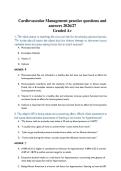 Cardiovascular Management practice questions and answers 2026&sol;27 Graded A&plus;