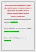 RHODE ISLAND JOURNEYMAN&sol;MASTER PLUMBER  EXAM NEWEST 2026&sol;2027 ACTUAL EXAM COMPLETE  150 QUESTIONS AND CORRECT DETAILED  ANSWERS &lpar;VERIFIED ANSWERS&rpar; &vert;ALREADY  GRADED A&plus;&vert;&vert;BRAND NEW&excl;&excl;