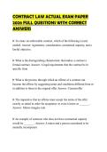 CONTRACT LAW ACTUAL EXAM PAPER 2026 FULL QUESTIONS WITH CORRECT ANSWERS
