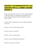 CONTRACT LAW EXAMINATION TEST 2026 QUESTIONS WITH ALL CORRECT ANSWERS GRADED A&plus;