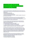 IMMUNOLOGY NCLEX EXAM QUESTIONS & DETAILED CORRECT ANSWERS ALL PASSED