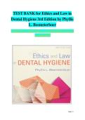 Ethics and Law in Dental Hygiene&comma; 3rd Edition&comma; Dental Hygiene Program&comma; 2024&ndash;2025 &ndash; Complete test bank with rationales for Chapters 1&ndash;10