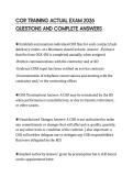 COR TRAINING ACTUAL EXAM 2026 QUESTIONS AND COMPLETE ANSWERS