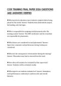 COR TRAINING FINAL PAPER 2026 QUESTIONS AND ANSWERS VERIFIED