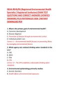 NEHA REHS Exam Test Questions and Correct Answers &ndash; Registered Environmental Health Specialist Study Guide