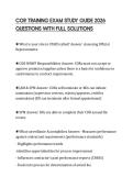 COR TRAINING EXAM STUDY GUIDE 2026 QUESTIONS WITH FULL SOLUTIONS