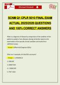 SCNM Q1 CPLR 5010 FINAL EXAM ACTUAL 2026 QUESTIONS AND 100&percnt; CORRECT ANSWERS