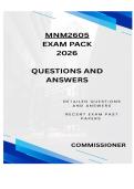 MNM2605 EXAM PACK 2026  - DETAILED QUESTIONS AND ANSWERS 
