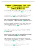 Healthcare Reimbursement Study Guide  Ch&period; 8 ACTUAL QUESTIONS AND  CORRECT ANSWERS 