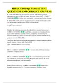 HIPAA Challenge Exam ACTUAL  QUESTIONS AND CORRECT ANSWERS 