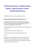 NSG527 Final Examination - Leadership & Systems Synthesis - Capstone Assessment - Rated A - 2026&sol;2027 Graduate Nursing
