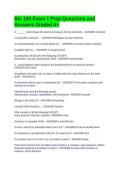 Bio 105 Exam 1 Prep Questions and Answers Graded A&plus;