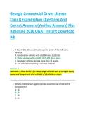 Georgia Commercial Driver License  Class B Examination Questions And  Correct Answers &lpar;Verified Answers&rpar; Plus  Rationale 2026 Q&A&vert; Instant Download  Pdf 