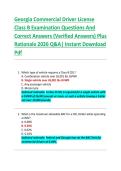 Georgia Commercial Driver License  Class B Examination Questions And  Correct Answers &lpar;Verified Answers&rpar; Plus  Rationale 2026 Q&A&vert; Instant Download  Pdf