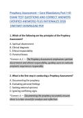 Prophecy Assessment &ndash; Test Questions and Correct Answers Study Guide
