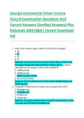 Georgia Commercial Driver License  Class B Examination Questions And  Correct Answers &lpar;Verified Answers&rpar; Plus  Rationale 2026 Q&A&vert; Instant Download  Pdf