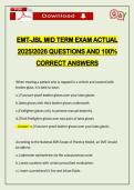 EMT-JBL MID TERM EXAM ACTUAL 2026 QUESTIONS AND 100&percnt; CORRECT ANSWERS